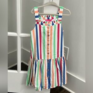 Girls 5y Joules striped dress with sparkle buttons